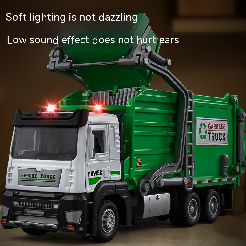 Garbage Truck Toy With Four Trash Bins Sound And Light