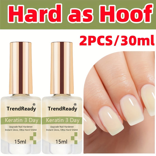 2 Bottles Nail Hardener Extra Strong Jelly Nude For Nails