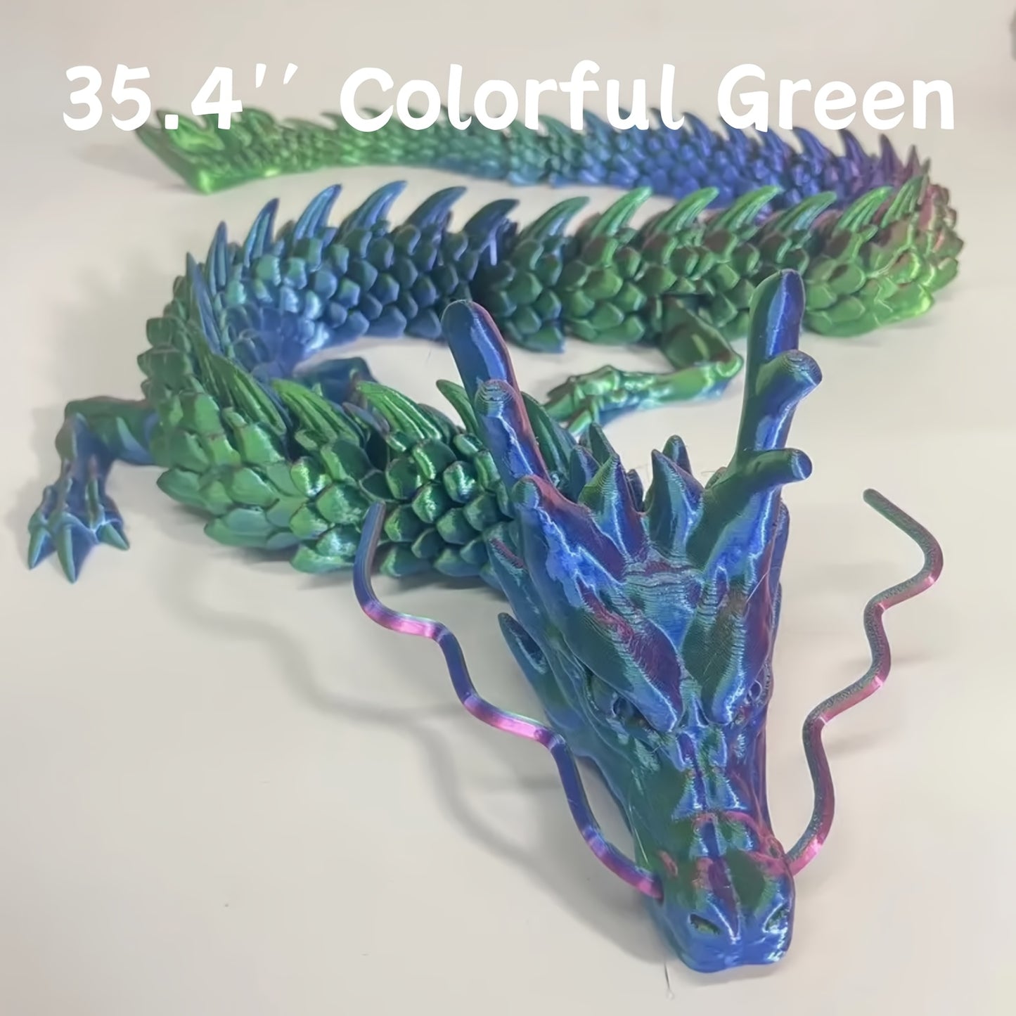 35.4" Giant Poseable 3D Printed Chinese Dragon Collectible Figurines | Articulated Joints Fantasy Decor, Flexible Desk Sculpture for Home/ Office/ Car Decor | Unique Mother's Day & Father's Day Gifts for Mom Dad, Perfect for