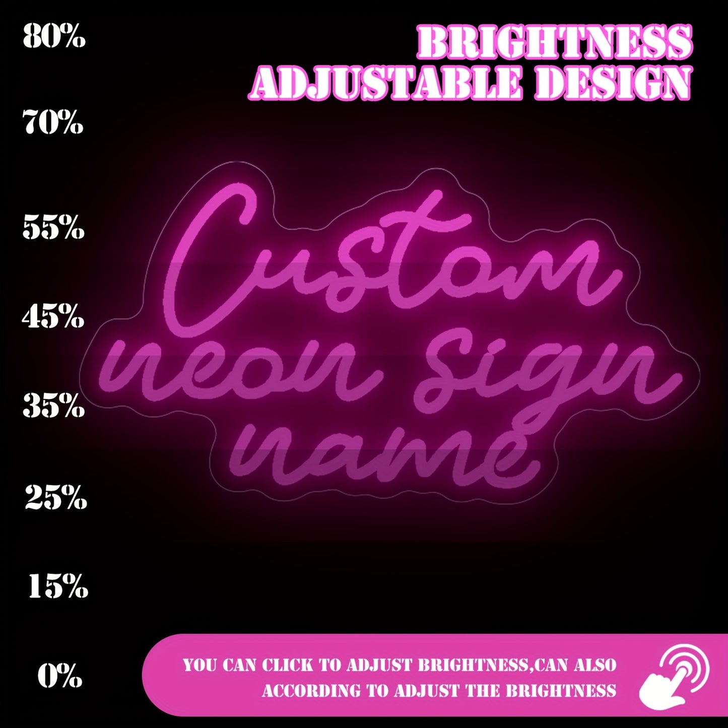 Custom Three Row Led Neon Lights With Names For Home Decor