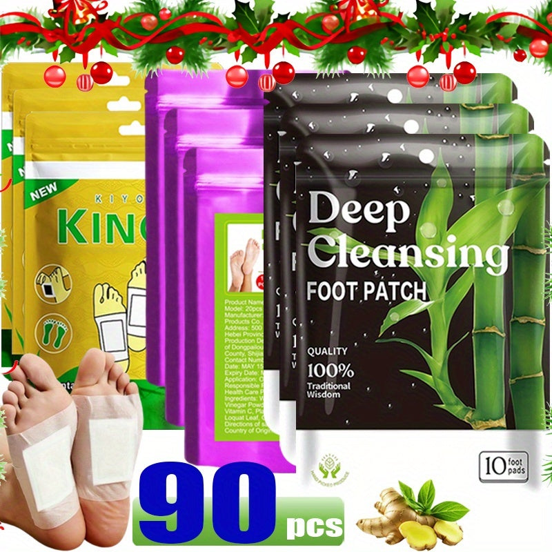 90 Pieces Deep Cleansing Foot Patch Set With Bamboo Vinegar And Ginger Powder