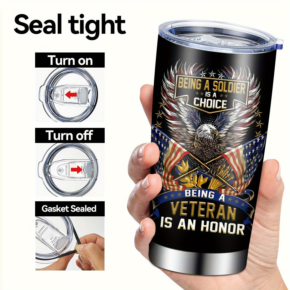 20oz 304 Stainless Steel Vacuum Insulated Tumbler With Lid, Straw And Patriotic Design