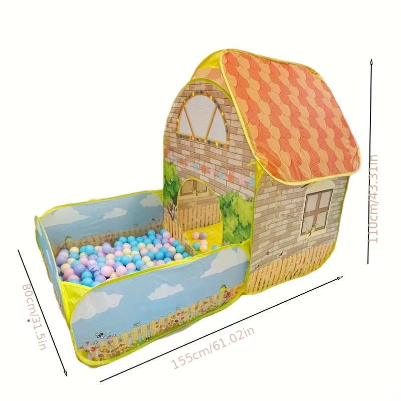 Kids Play Tent With Ball Pool Indoor Outdoor Playhouse