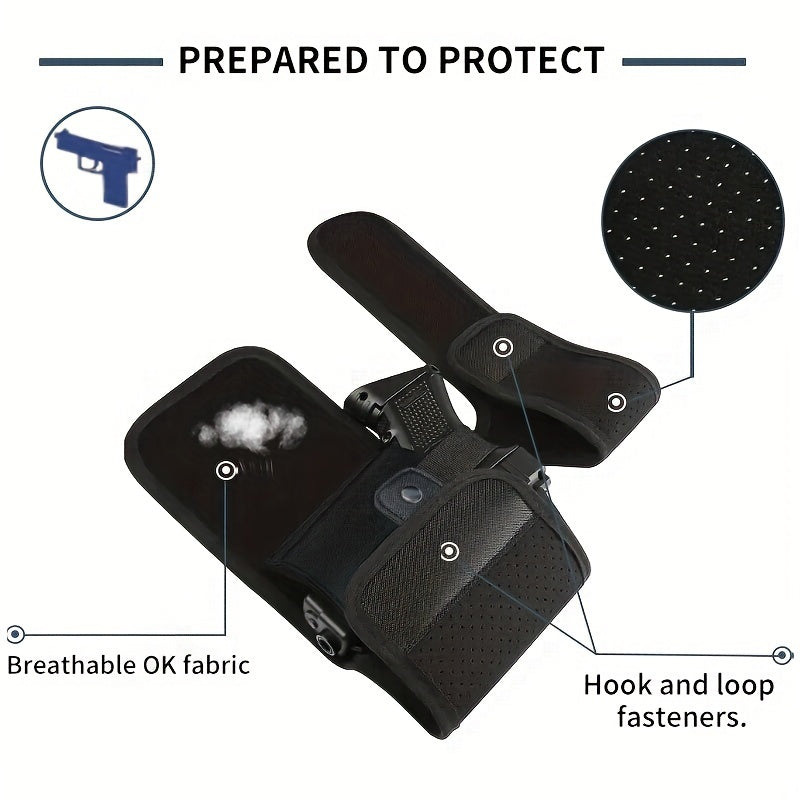 Universal Ambidextrous Ankle Holster for Men and Women - Adjustable Hook and Loop Closure, Polyester Construction, Compatible with G42, 27, 26 S&W M&P Shield 9mm, Plus Mag Pouch - Classic and Discreet Leg Holster for Conceale