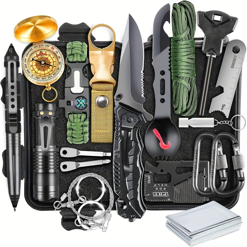 Survival Kit 19 In 1 Outdoor Gear For Men Camping Essentials