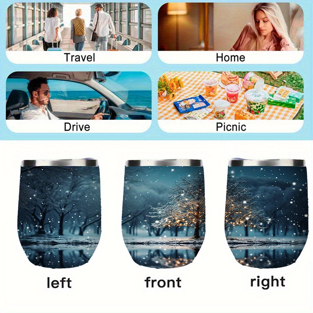 Christmas 12oz eggshell water cup, stainless steel coffee cup, insulated cup, suitable for both hot and cold drinks, ideal for home use, outdoor activities, camping, birthday and festival gifts, Outdoor Drinkware, Camping Ess