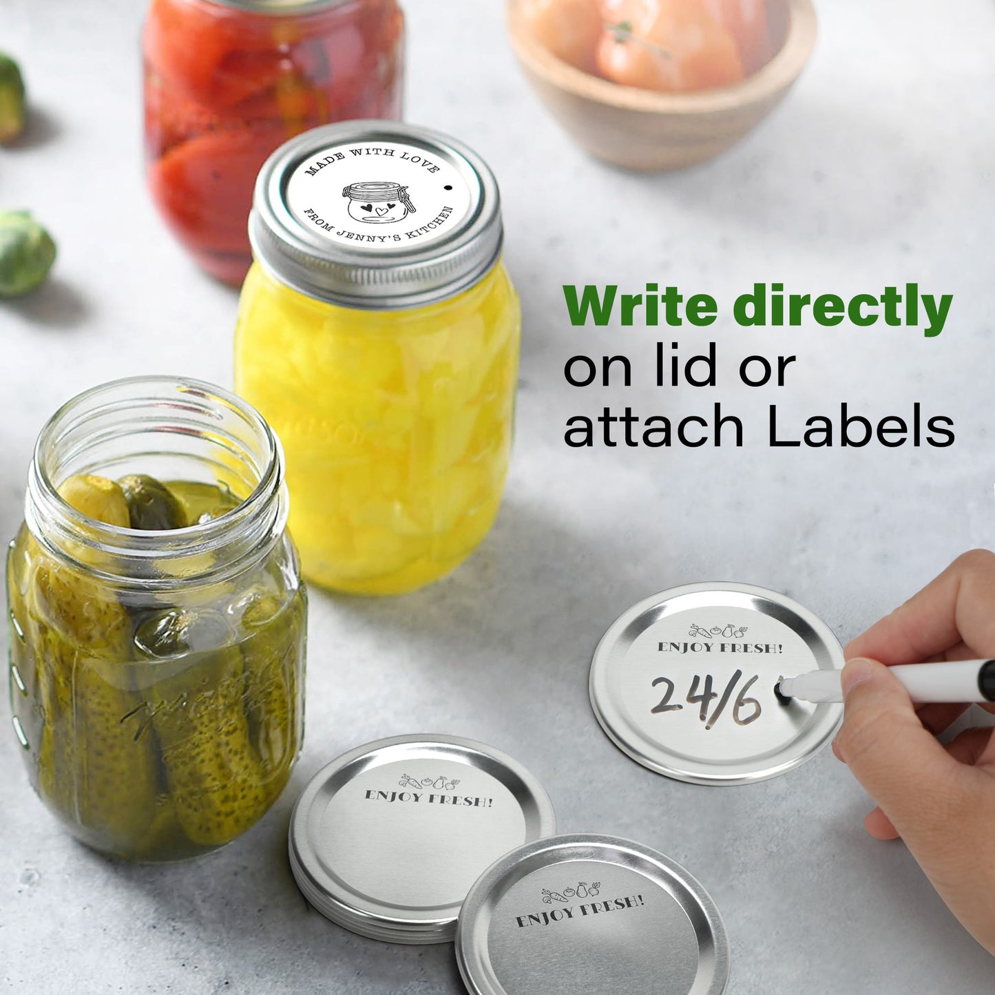 Regular Mouth Mason Jar Lids 70mm Metal Food Grade Seal 140