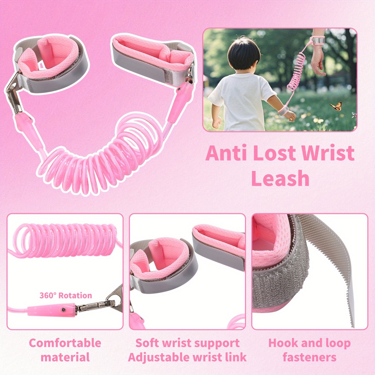 Child Safety Backpack Wristband Key Lock Adjustable Straps