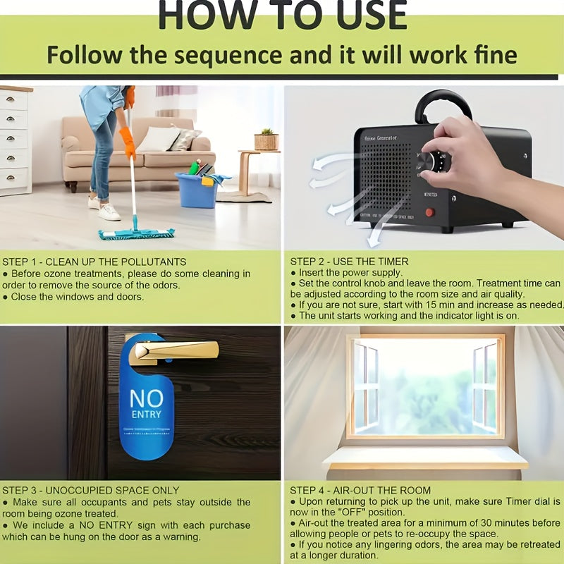 Ozone Generator 36000 Mg Per Hour Odor Removal Timer