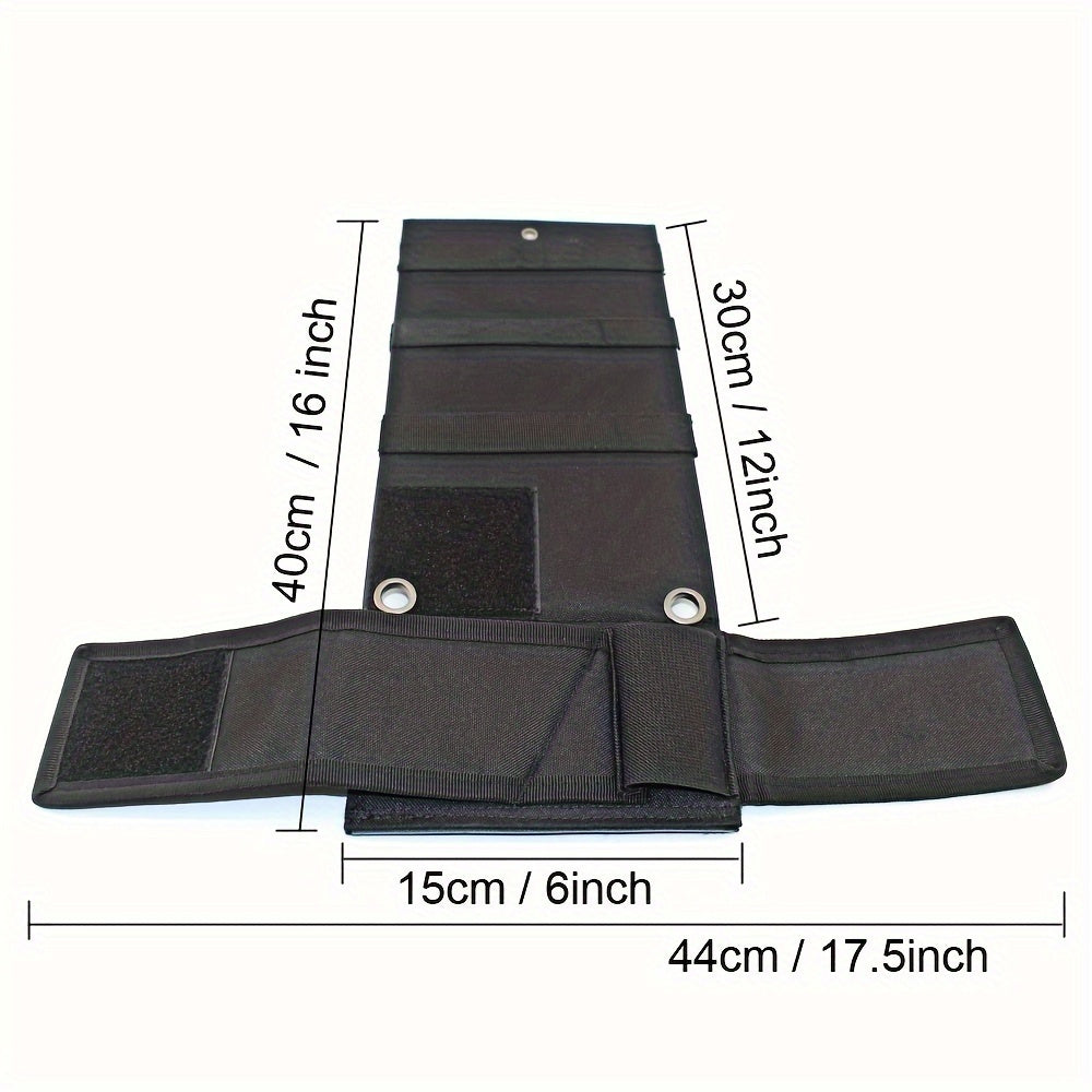 Black Nylon Quick-Access Concealed Holster with Magazine Pocket – Durable Oxford Fabric, Multiple Compartments for & Magazines, Secure Snap Closure, Ideal for Hunting, Fishing, and Enthusiasts, Holster