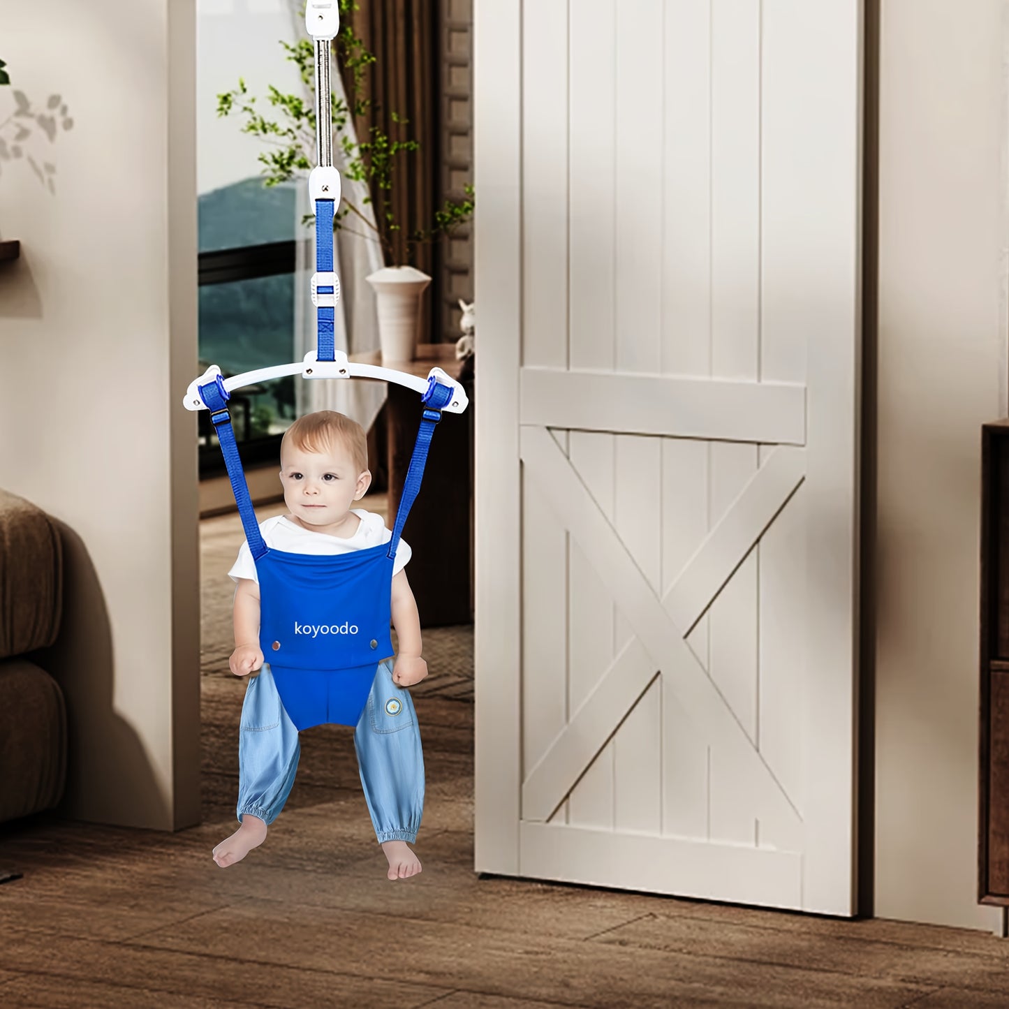 Adjustable Baby Walking Harness Comfort Seat Nylon Blue