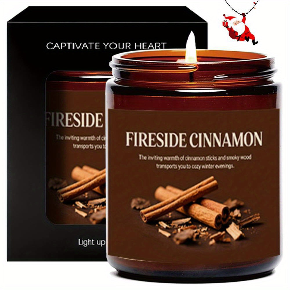 Lavender Scented Fireside Cinnamon Candle Glass Jar