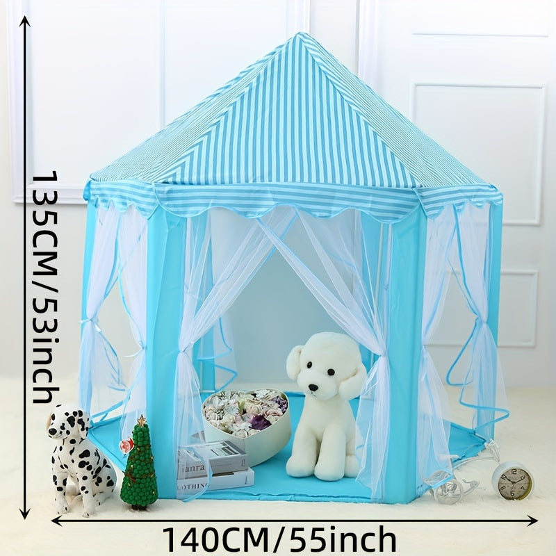 Princess Girls Castle Play Tent With Star Lights 55x53in