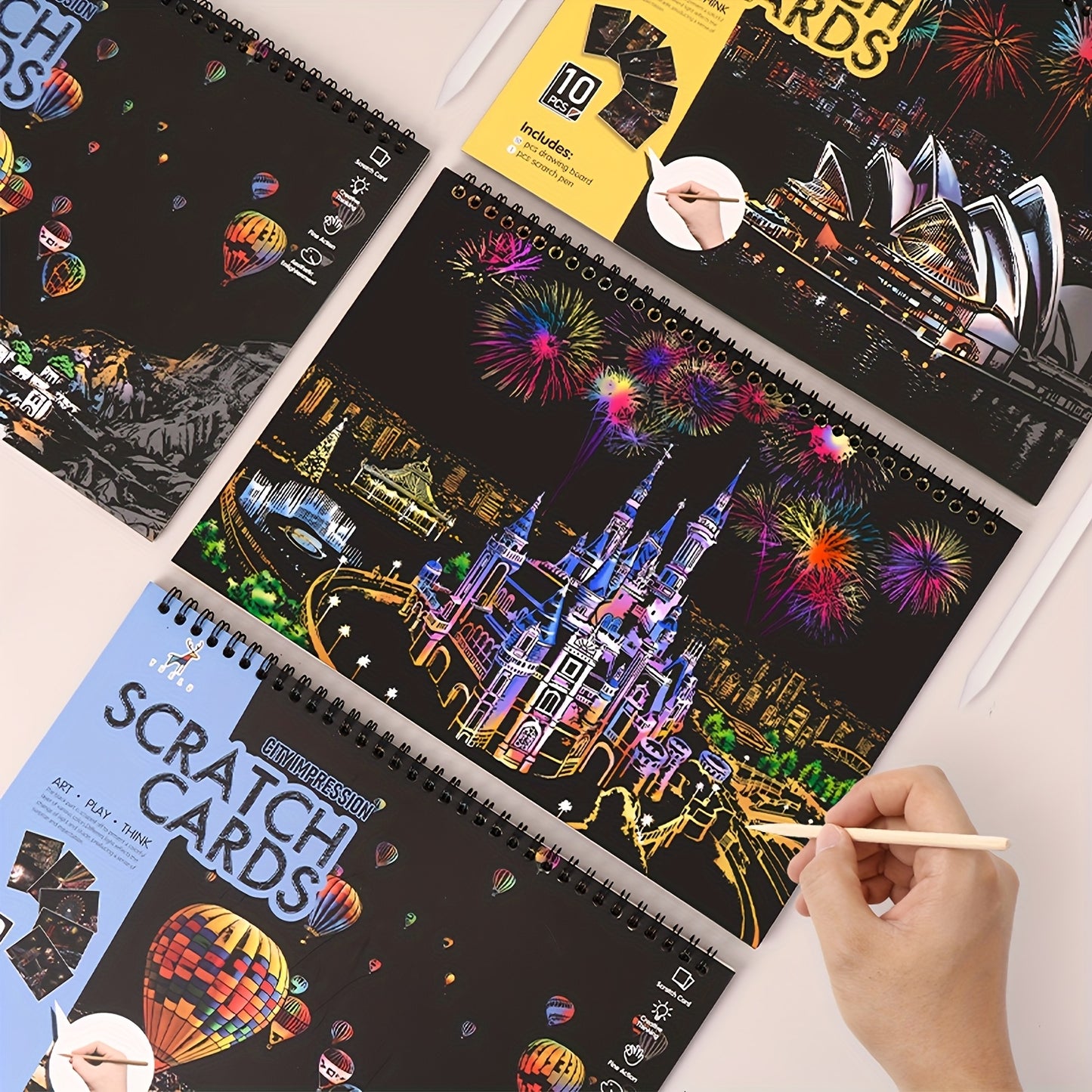 Scratch Art Book for Adults - Colorful City Series Scratch Art | Scratch Painting Foil Art for Adults | Scratch And Sketch City Series Books | Foil Engraving Scratch Art Adult, The Best Choice for Birthday/Holiday Gifts Chris