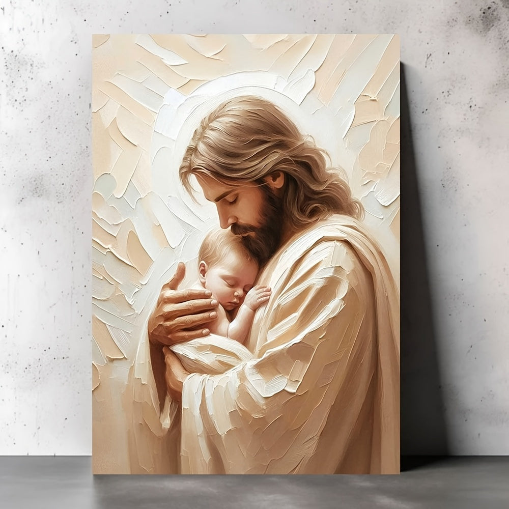 Serene Embrace Christian Canvas Wall Art Jesus With Youth