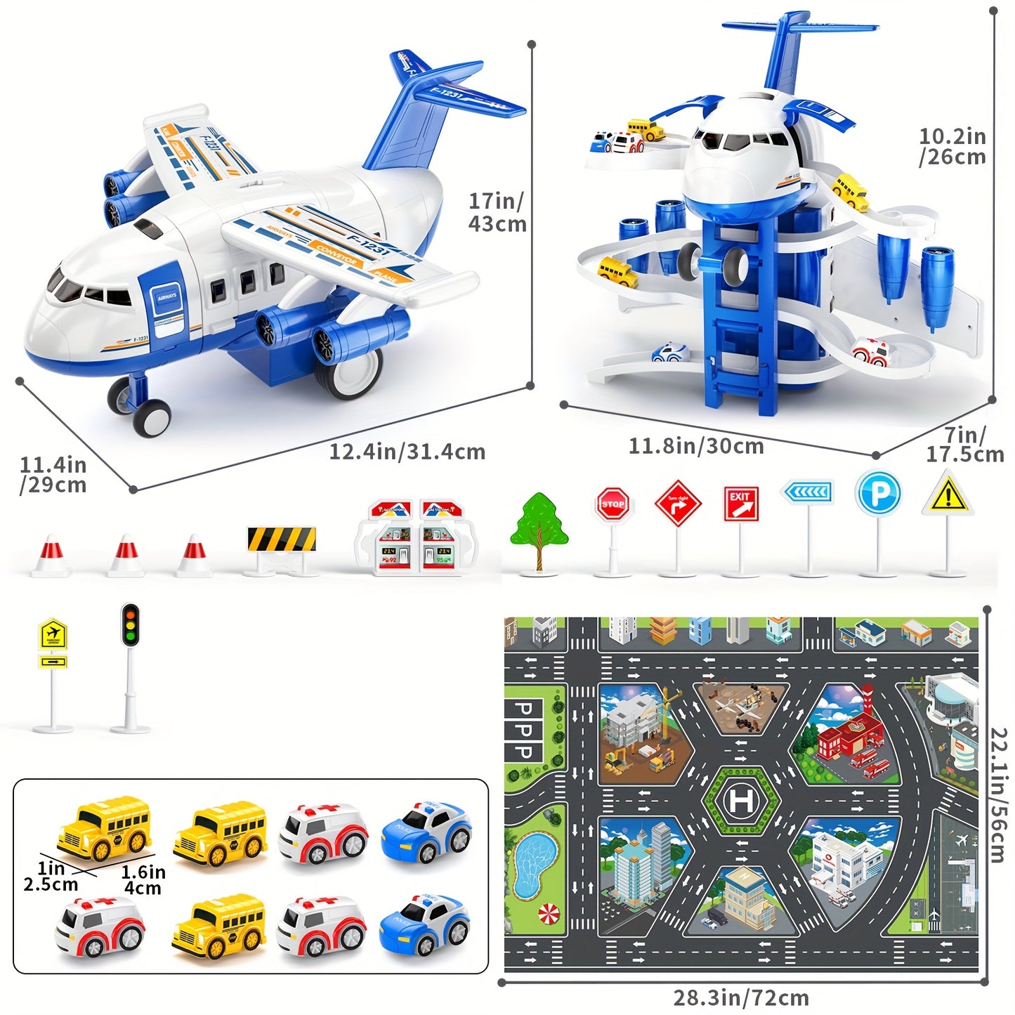 Kids Airplane Toy Inertia Simulation With Light Music Diecast Passenger Plane