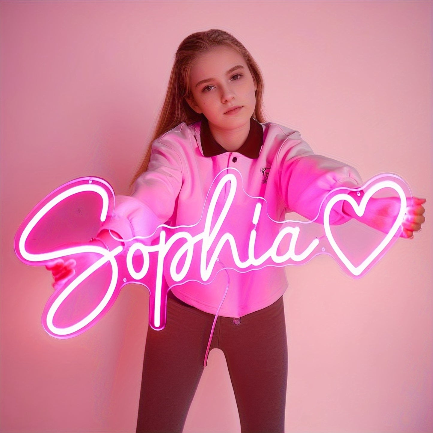 Custom Heart Shaped LED Neon Light USB Wall Mount Decor