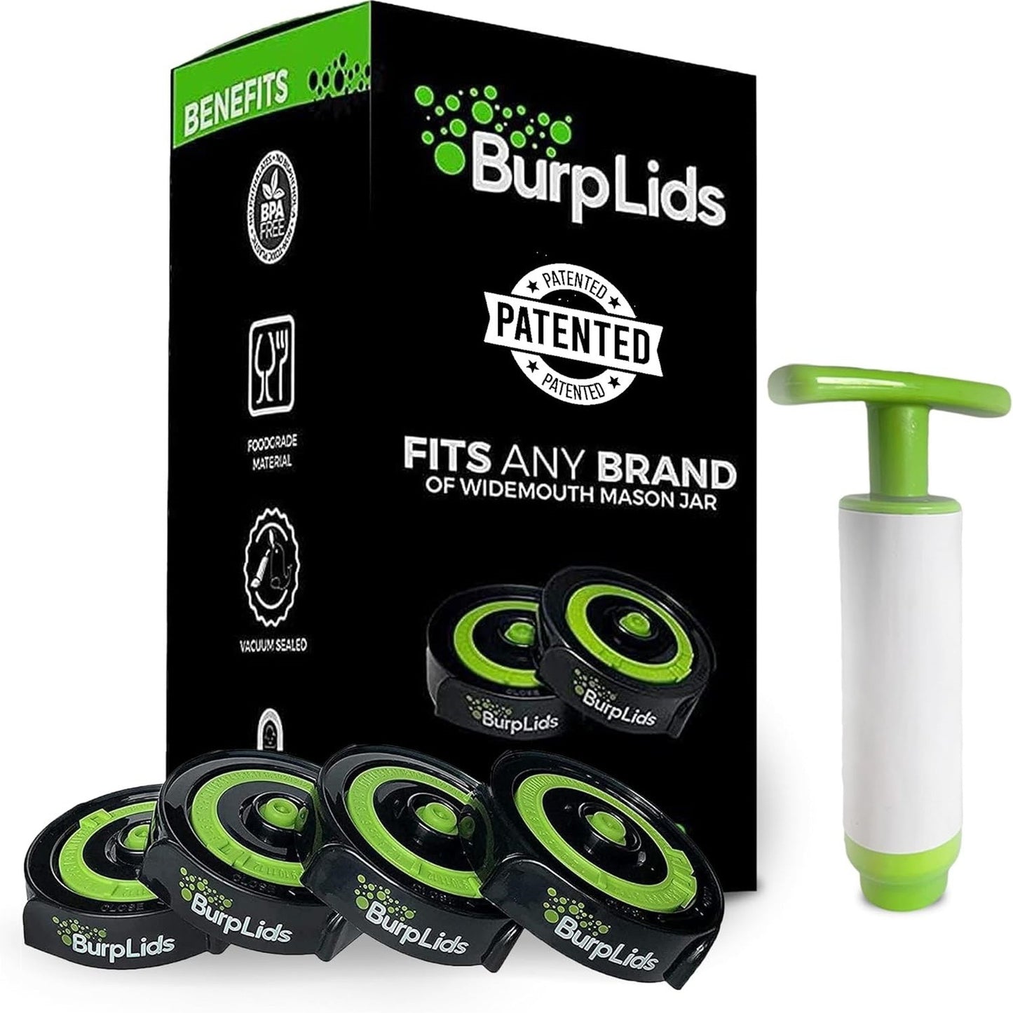 Wide Mouth Mason Jar Lids Canning and Fermenting Kit 4 Pack