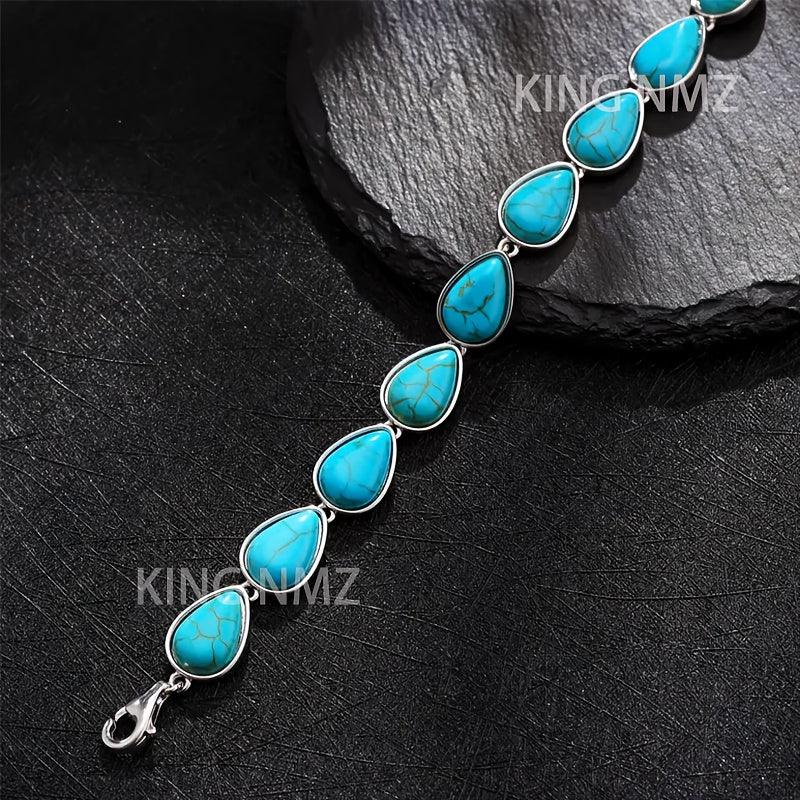 925 Sterling Silver Turquoise Women'S Bracelet, Elegant And Fashionable, A Fashionable Item For, Suitable As A Gift For Girlfriends And Wives On Holidays, Birthdays, Anniversaries, Valentine'S Day, With Exquisite Gift Box Att