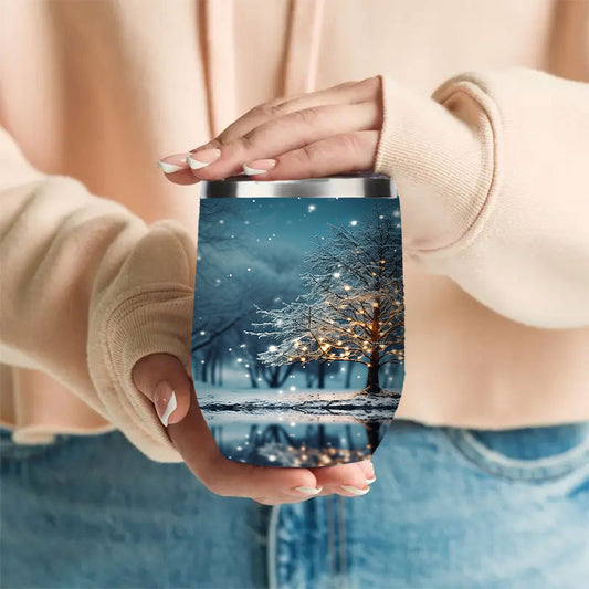 Christmas 12oz eggshell water cup, stainless steel coffee cup, insulated cup, suitable for both hot and cold drinks, ideal for home use, outdoor activities, camping, birthday and festival gifts, Outdoor Drinkware, Camping Ess