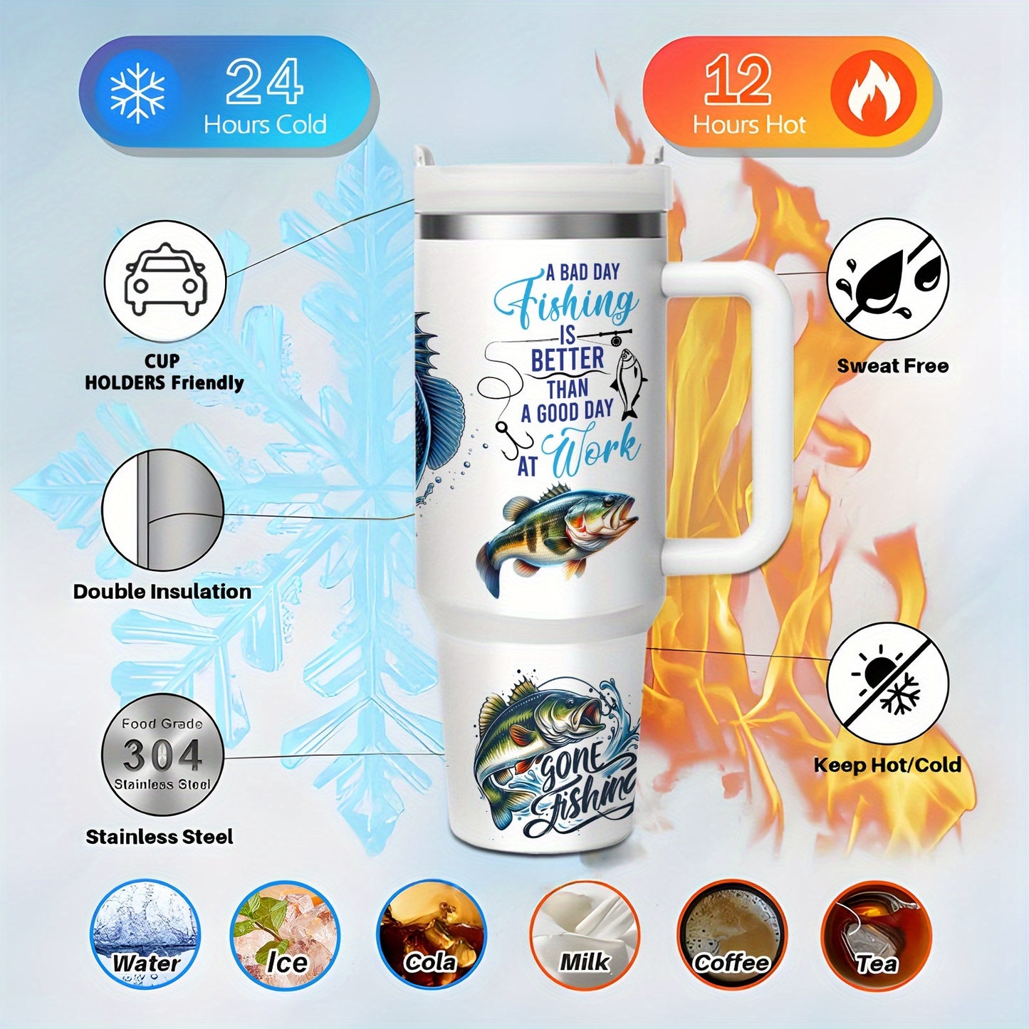 40oz Stainless Steel Vacuum Insulated Bottle With Handle