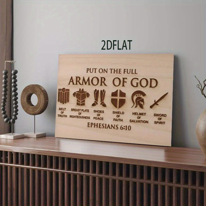2D Flat Gods Armor Framed Canvas Wall Art Ready To Hang