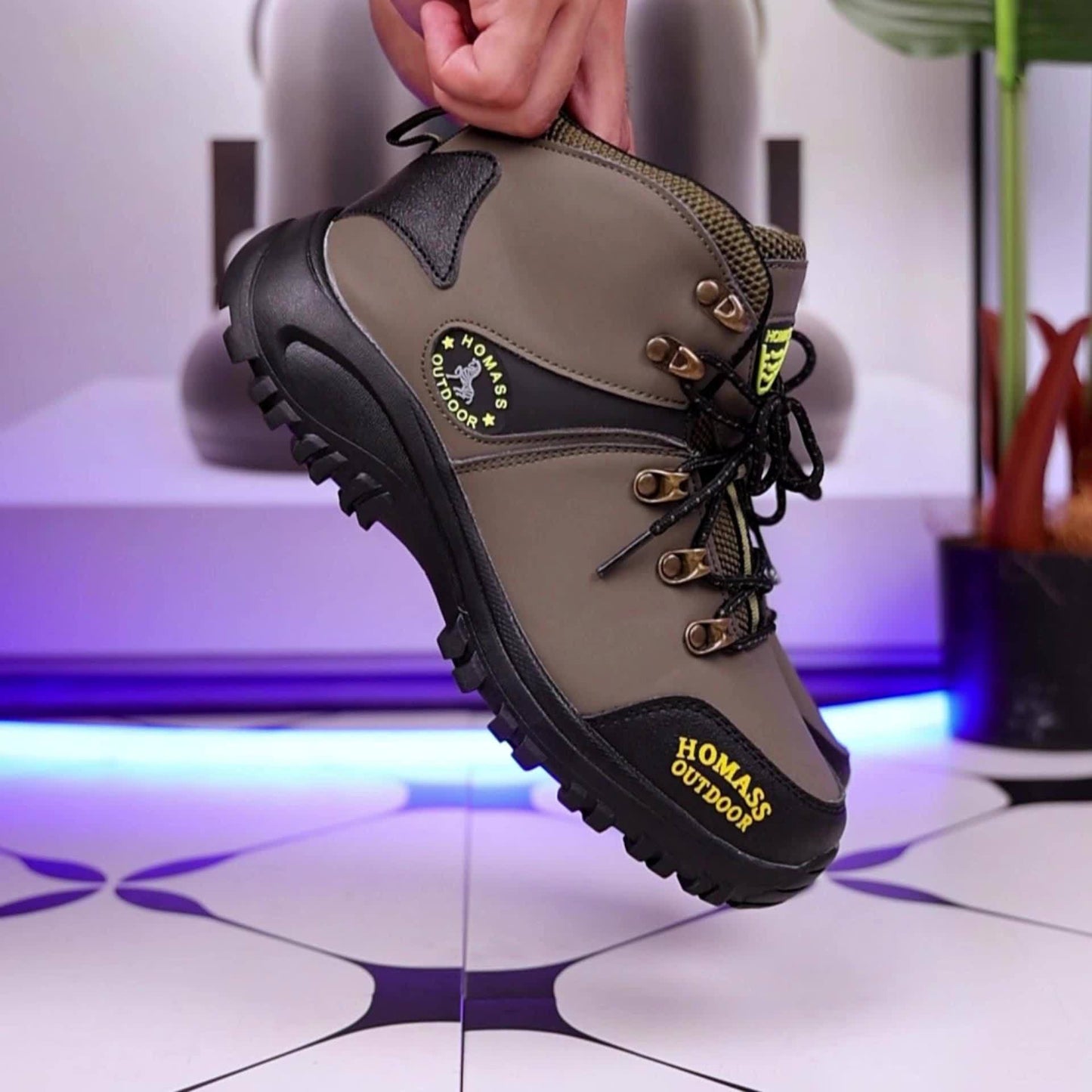 Mens High Top Waterproof Hiking Boots All Season Outdoor