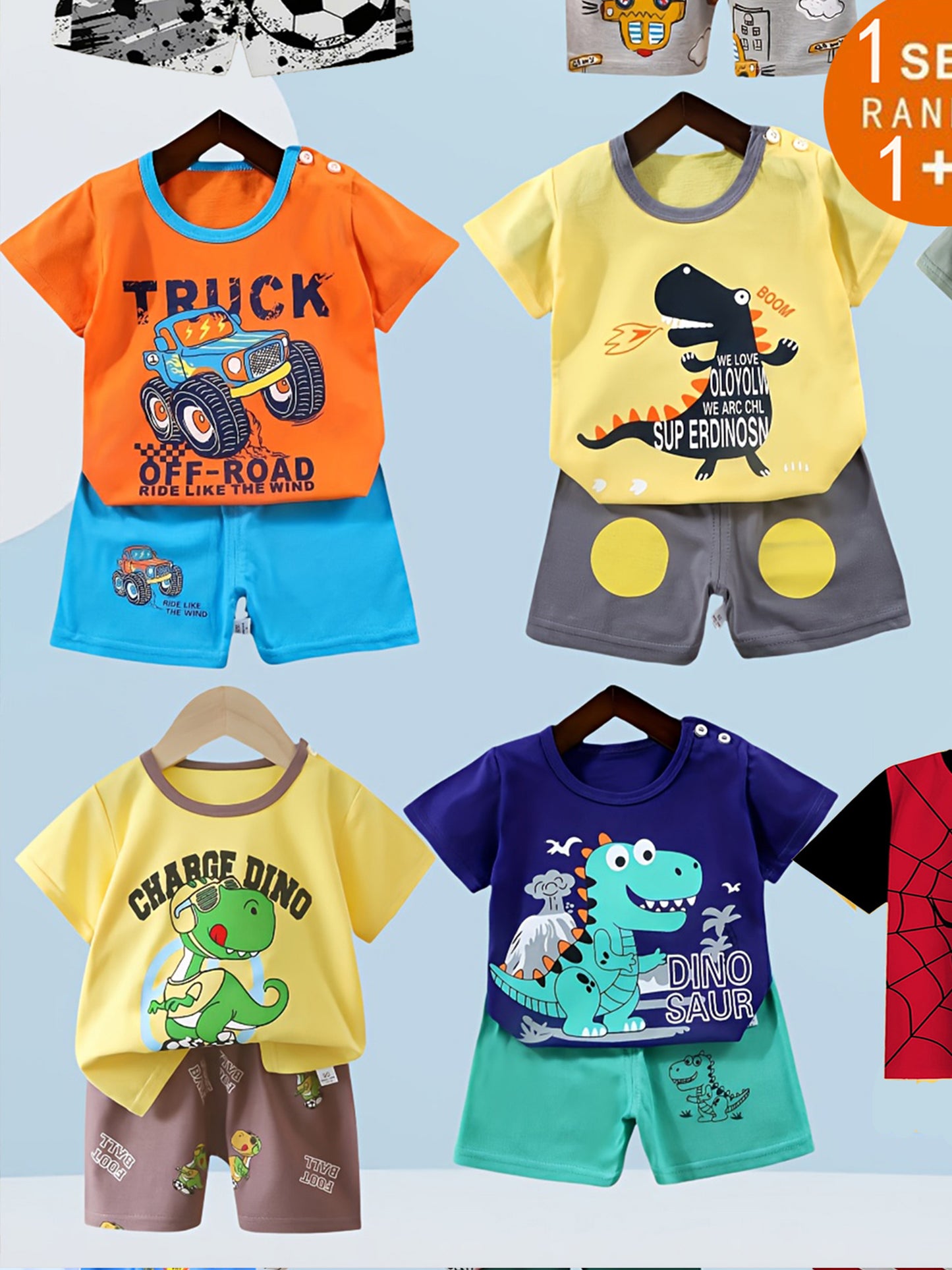 3D Printed Boys Casual Short Sleeve T Shirts and Shorts Sets Outdoor Wear