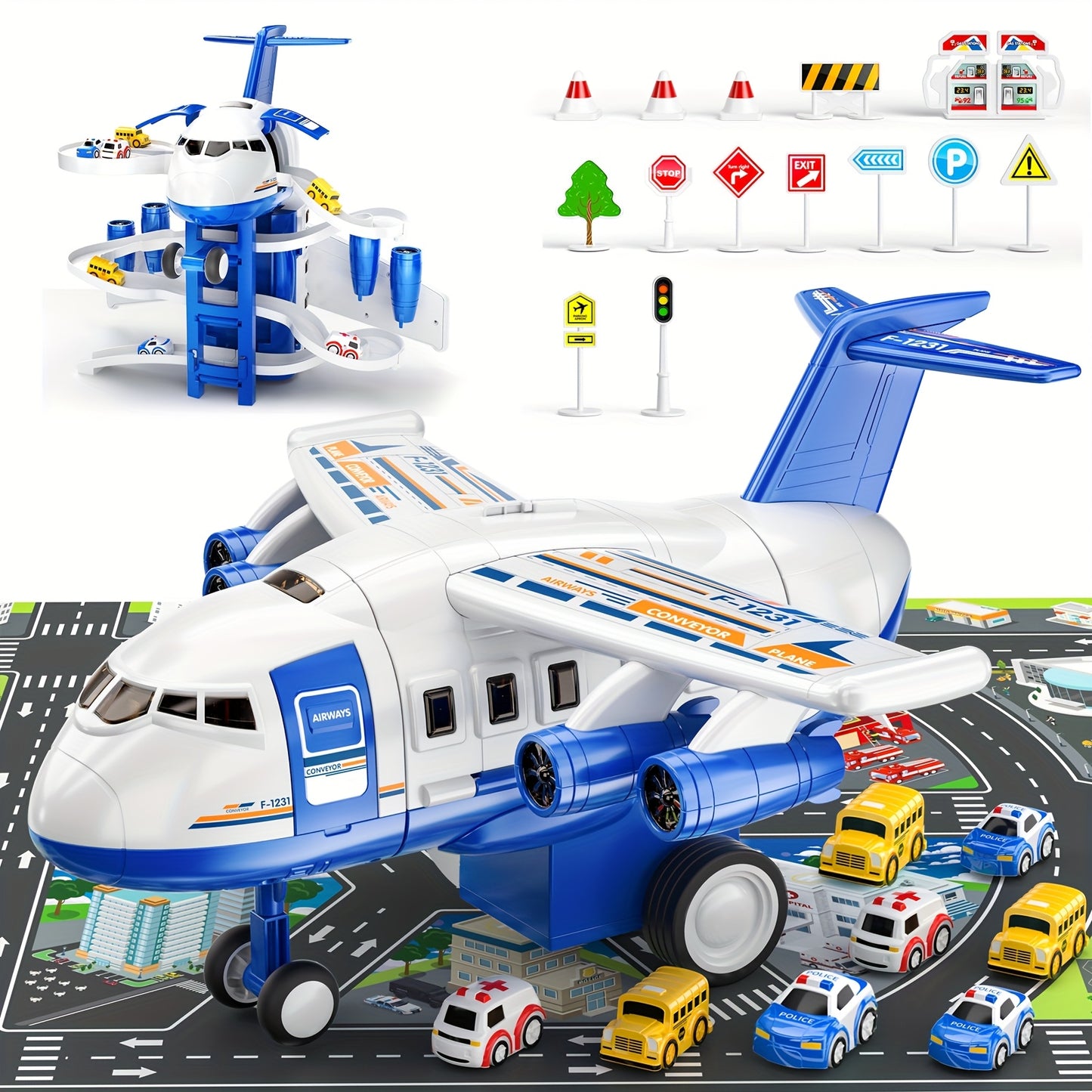 Kids Airplane Toy Inertia Simulation With Light Music Diecast Passenger Plane