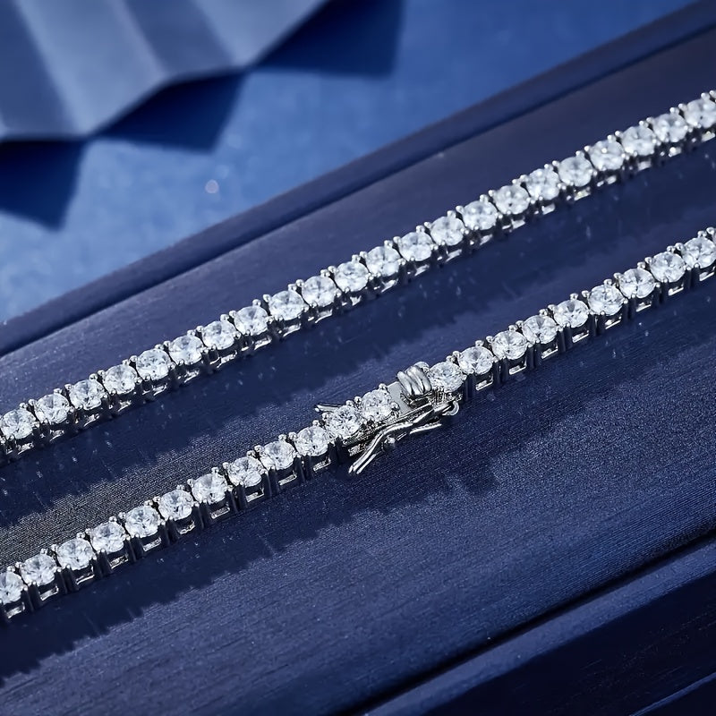 Moissanite Tennis Necklace 21.2 Ct S925 Silver Gift Box