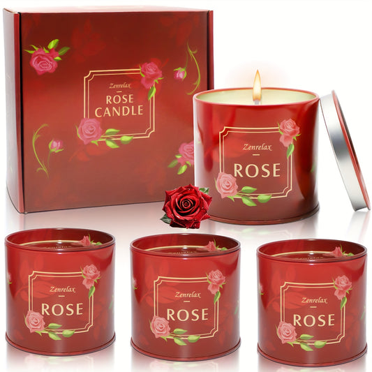 Halloween Candles Gift Set For Women 4 Pack Soy Rose