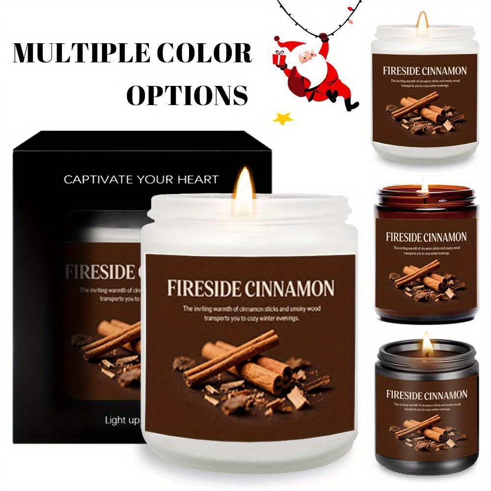 Lavender Scented Fireside Cinnamon Candle Glass Jar