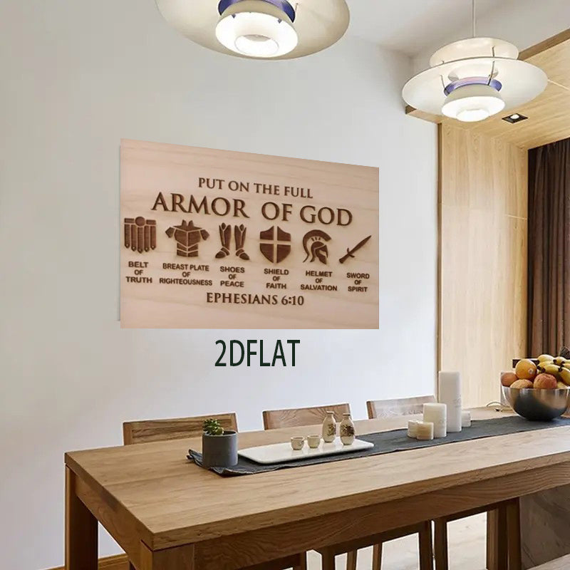 2D Flat Gods Armor Framed Canvas Wall Art Ready To Hang