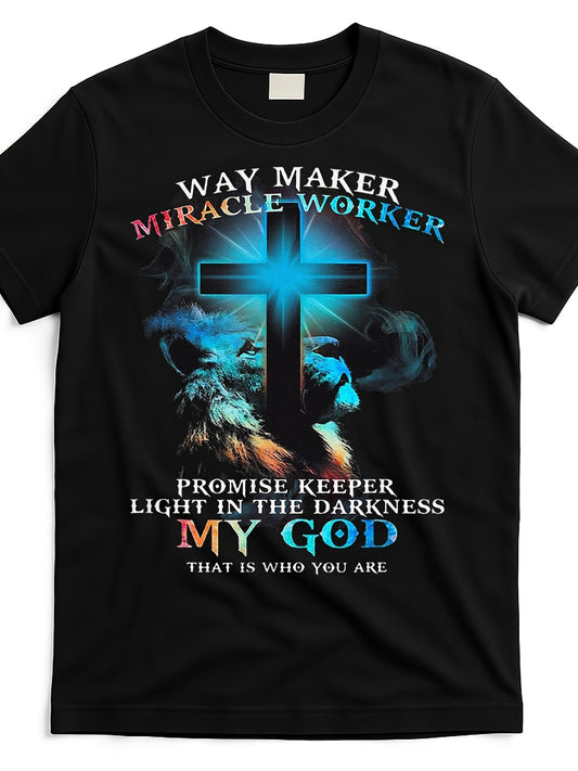 Vintage Christian Graphic T Shirt for Men Jesus Cross Design