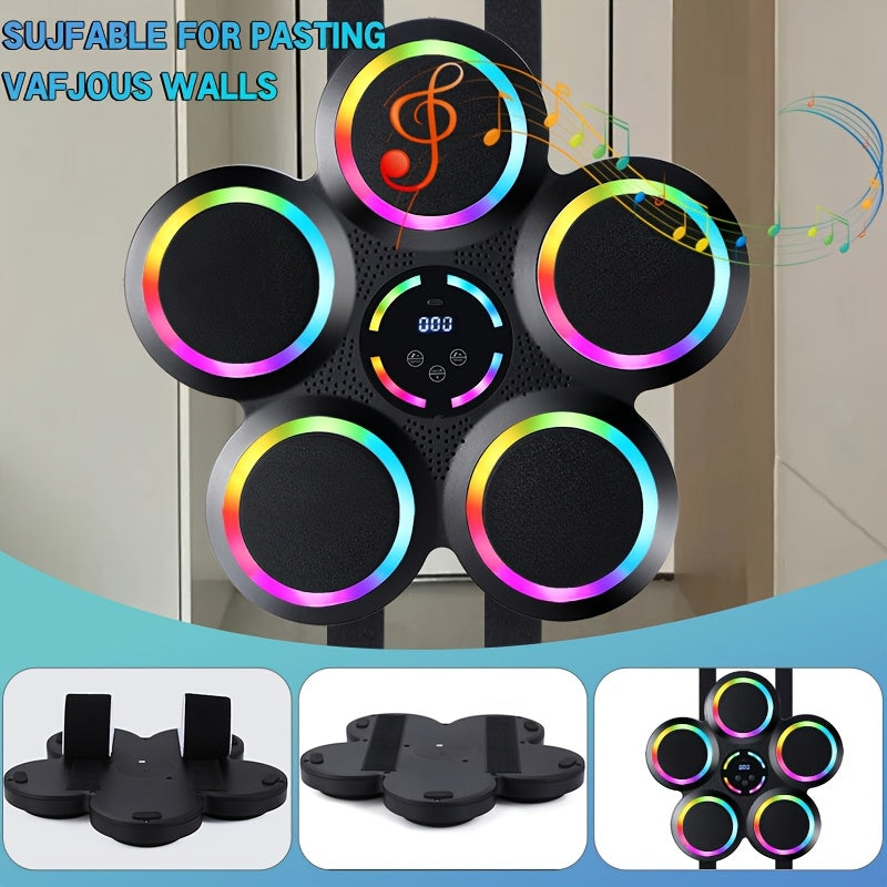 1pc BABONA Wireless Wall Mounted Intelligent Music Boxing Machine With LED Colorful Lights, USB Charging, 3D Sound, Intelligent Boxing Machine With Boxing Gloves, Music Synchronization, LED Counting System, ABS Material, Gift