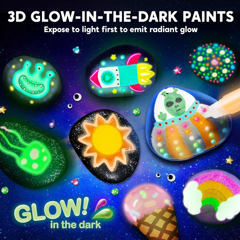 Glow In The Dark Rock Painting Kit For Kids 6 To 12 DIY