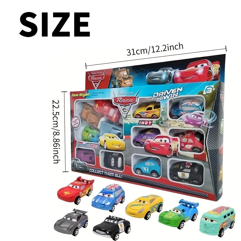 12 Pieces Cars Themed Model Set Lightning McQueen Toy Cars